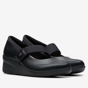 Clarks Black Wedge Sole